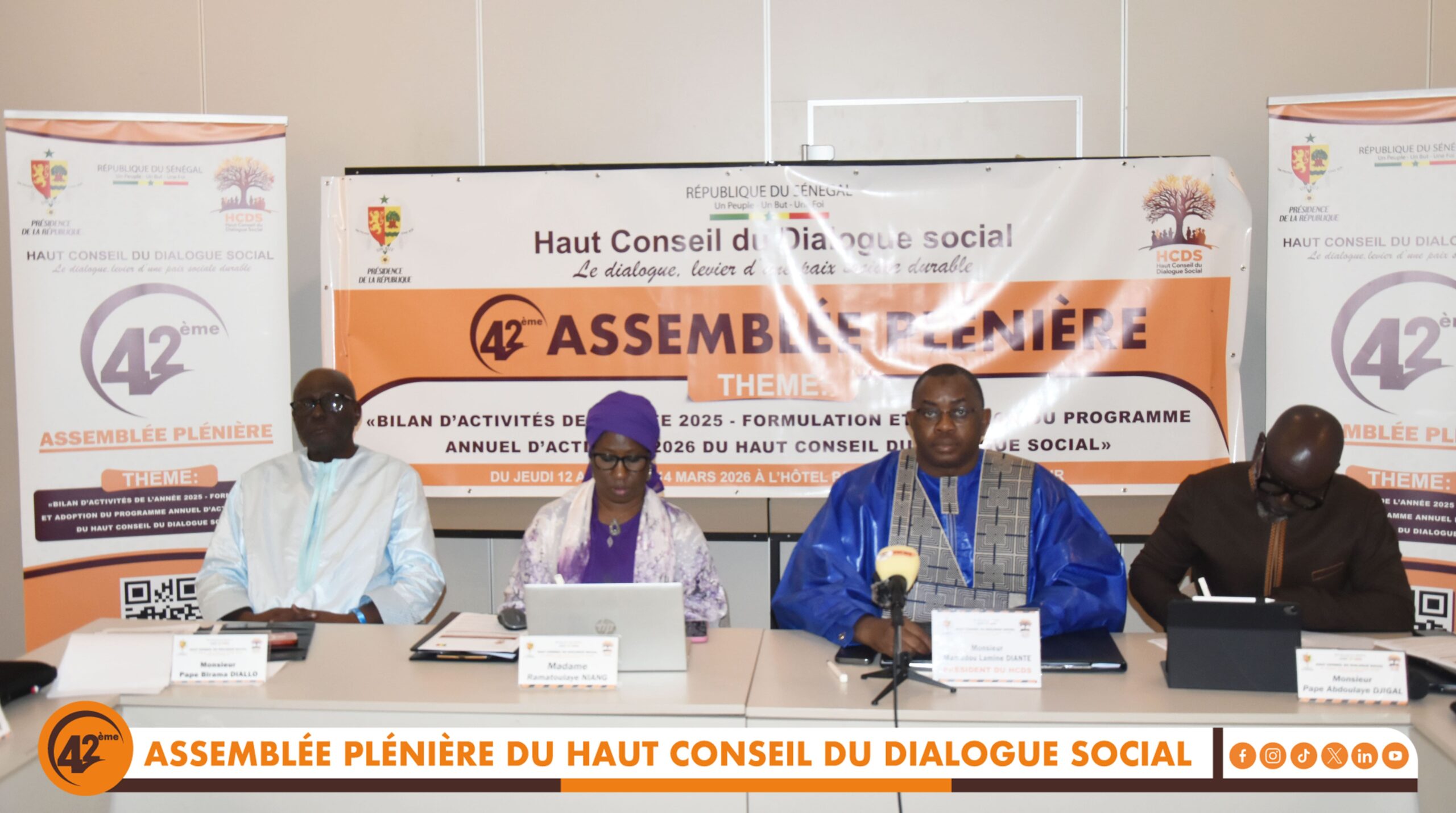 42ᵉ Assemblée plénière du Haut Conseil du Dialogue social (HCDS)