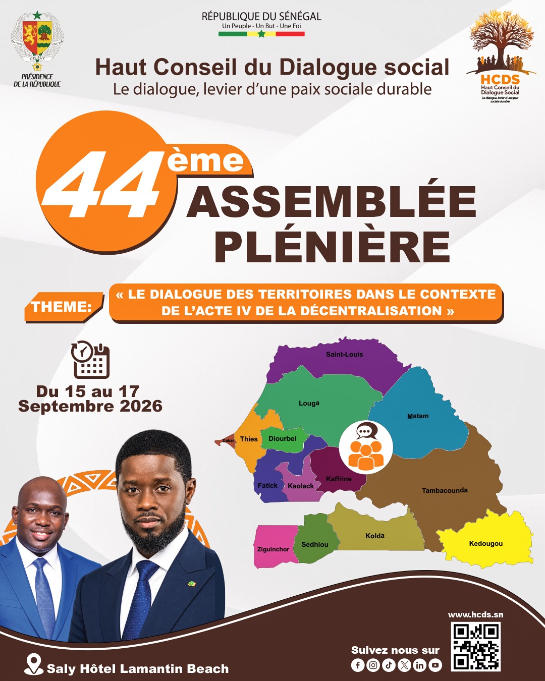 44ᵉ ASSEMBLÉE PLÉNIÈRE DU HAUT CONSEIL DU DIALOGUE SOCIAL